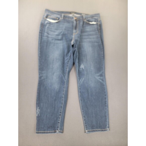 Judy Blue Jeans Womens 22W Relaxed Fit Stretch Distressed Plus JB8225TDK-PL - Picture 1 of 15